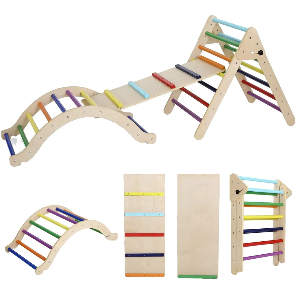 Triangle d'escalade bois stable avec structure pliable gain de place