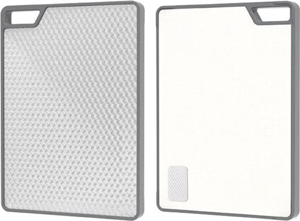 INF 304 Edelstahl Schneidebrett mit Diamantmuster, Doppelseitig, 36x26cm