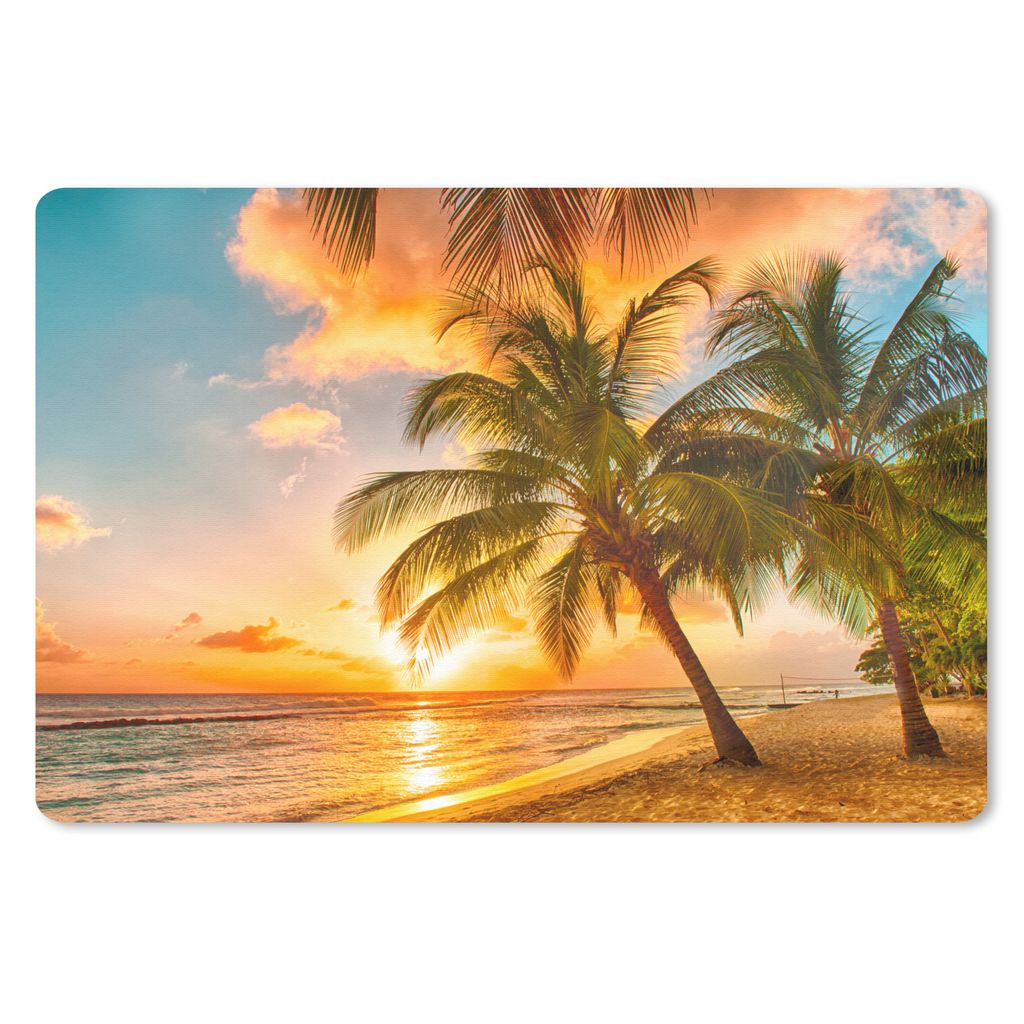 MuchoWow Mauspad Mousepad Sonnenuntergang - Palme - Wolken - Meer - Strand 27x18 cm - Mousepads - Maus Mat - Pad - Mausunterlage - Büroartikel -...