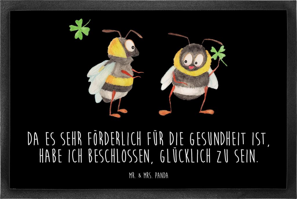 Mr. & Mrs. Panda Schmutzmatte Hummeln Kleeblatt 50 x 75 cm Produktbild 