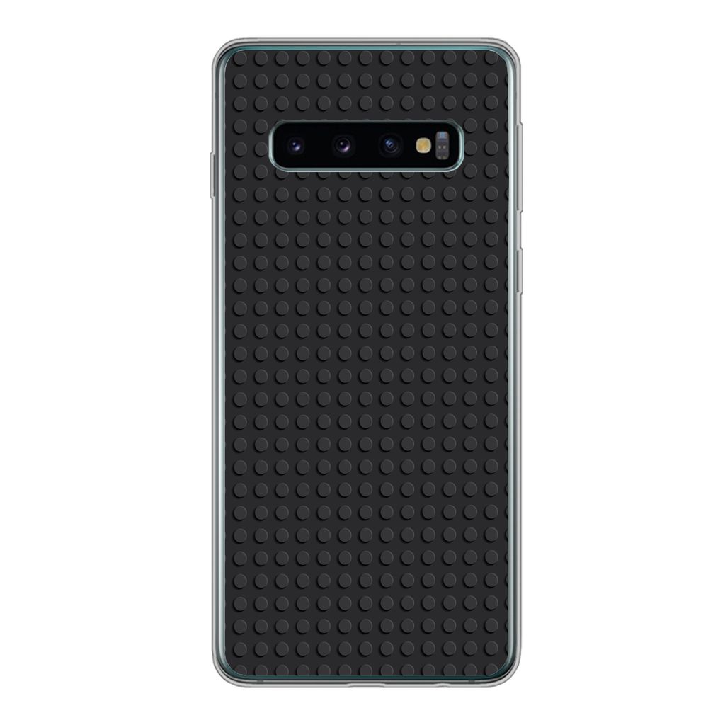 MuchoWow Handyhülle Schutzhülle Hülle für Samsung Galaxy S10 Bild - Schwarz Silikon Softcase Handy Hülle - Handytasche