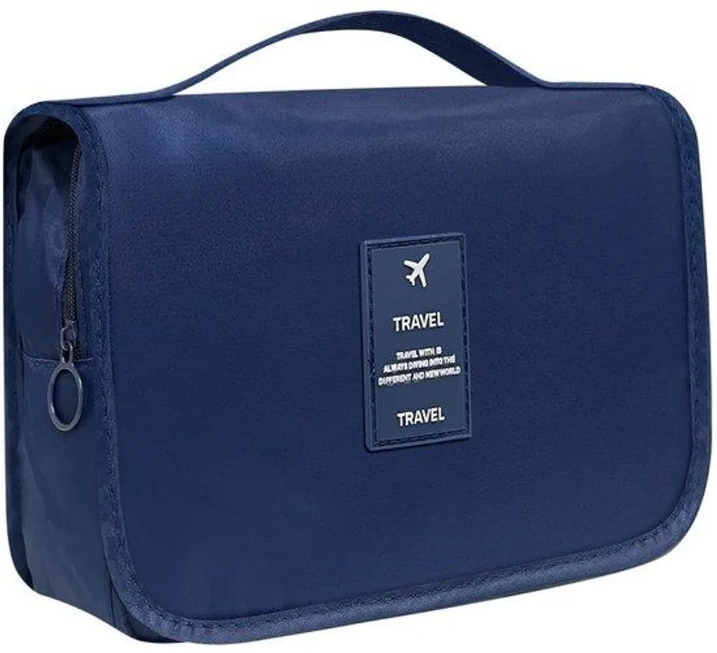 Organisateur de toilette voyage suspendu bleu marine, multi-poches
