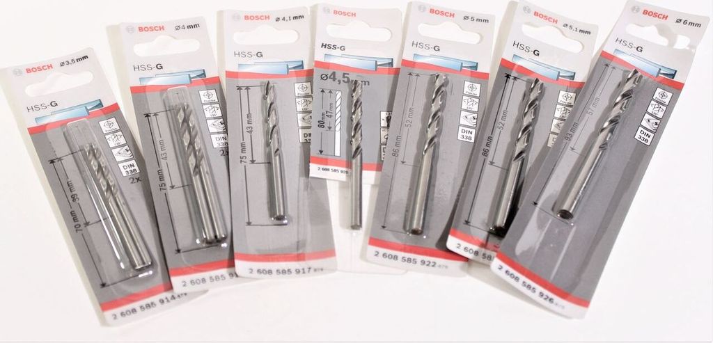 BOSCH Spiralbohrer Set 7-tlg. 3,5-6 mm HSS-G...