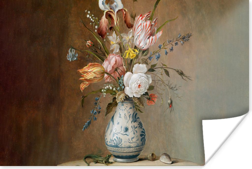 MuchoWow Poster Alte Meister - Blumen - Balthasar van der Ast 180x120 cm - Fotoplakat