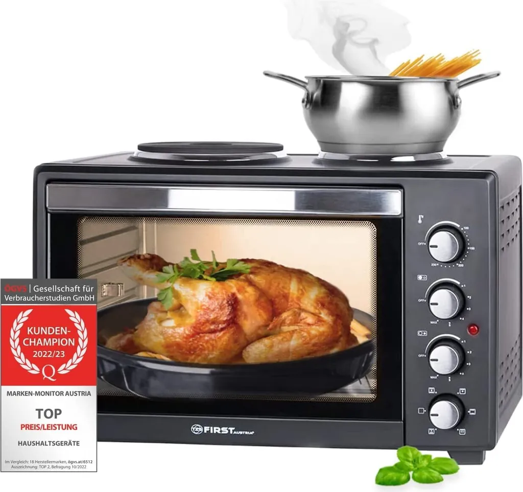 Mini-four avec plaques de cuisson pour rôtir et mijoter en simultané - 4