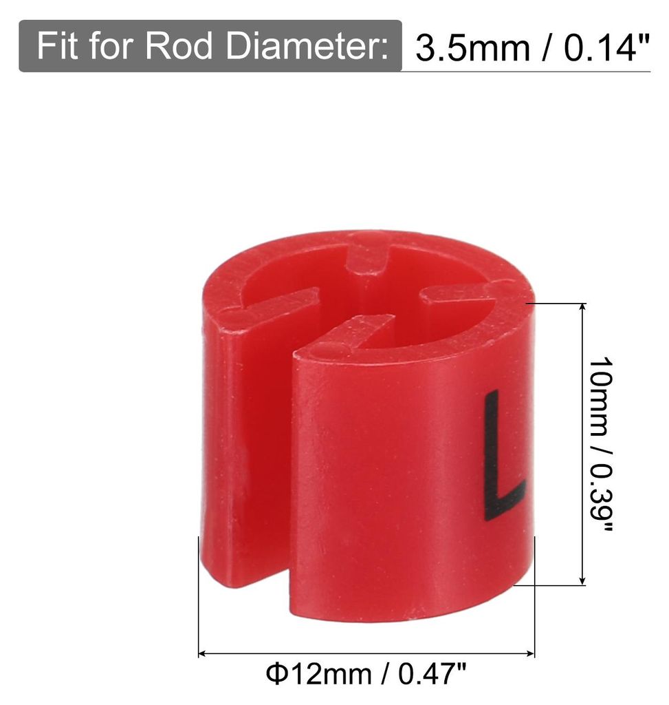 Kleiderbš¹gel-Marker L Gr??e Tag Rot Passend fš¹r 3,5 mm Stange fš¹r Kleidungsfarbcodierung, Packung mit 150 Stš¹ck