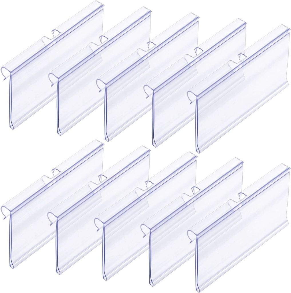 50 plastových držáků etiket, 10 cm x 4,2 cm Průhledný držák Obrázek produktu 