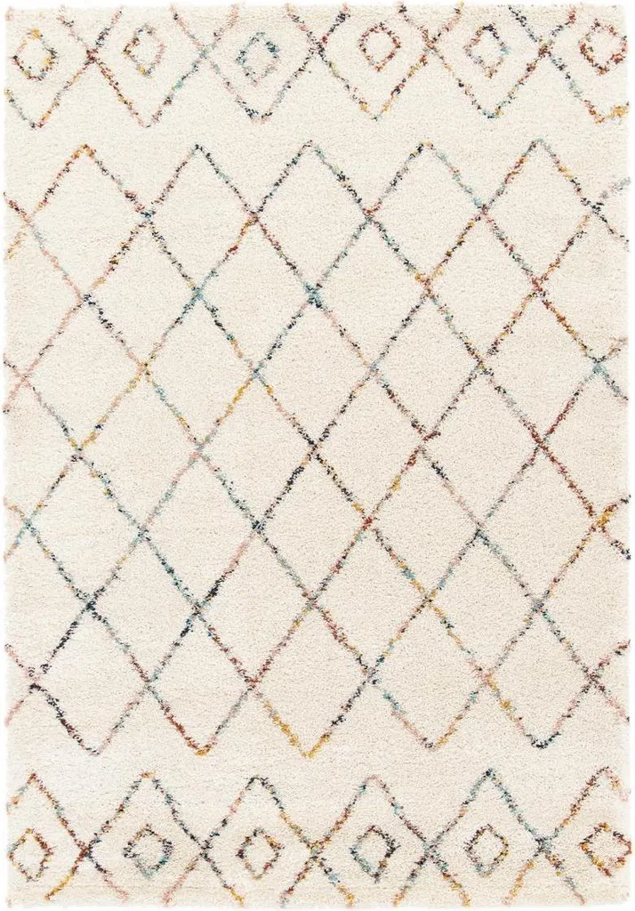 Grand tapis de salon AMORE 8 cosy à poils longs motifs abstraits 160x230