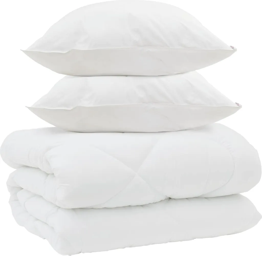 Piumino Invernale vidaXL in Microfibra Bianca con 2 Cuscini coordinati