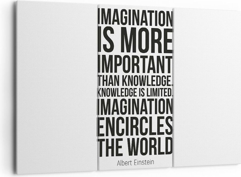 Bild auf Leinwand - Leinwandbild - 3 Teile - Einstein Maxim Imagination - 165x110cm - Wand Bild - Wanddeko - Wandbilder - Leinwanddruck - Bilder - ...