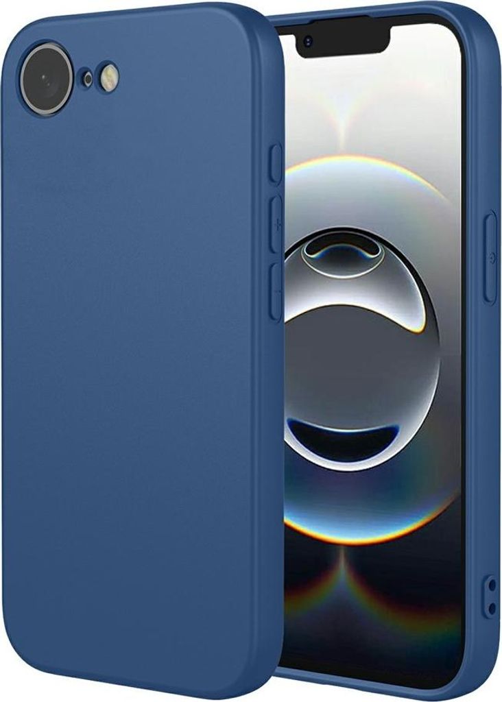 Hülle für Apple iPhone 16e - Phonesta Soft Silk Silikon Back Cover - Dunkelblau