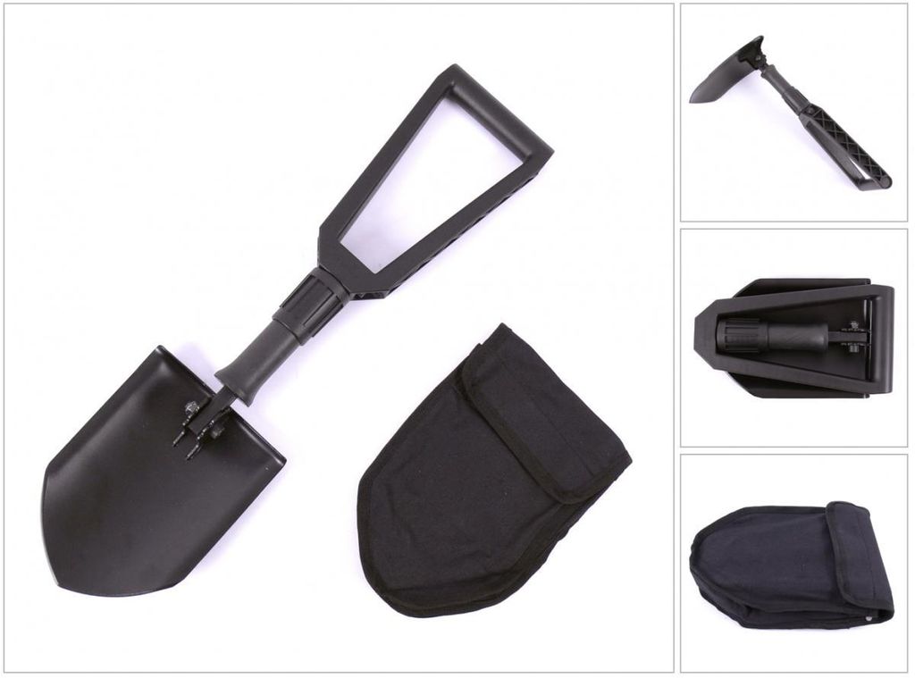 Fiskars 1000621, Klappschaufel, Schwarz, Stahl, Kunststoff, Produktbild 
