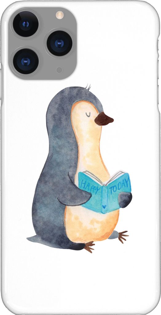 Mr. & Mrs. Panda Iphone 11 Pro Handyhülle Pinguin Buch - Weiß - Geschenk, Ferien, Handy Case, Urlaub, Lesen, Premium Kunststoff, Ausruhen, Nichtstun