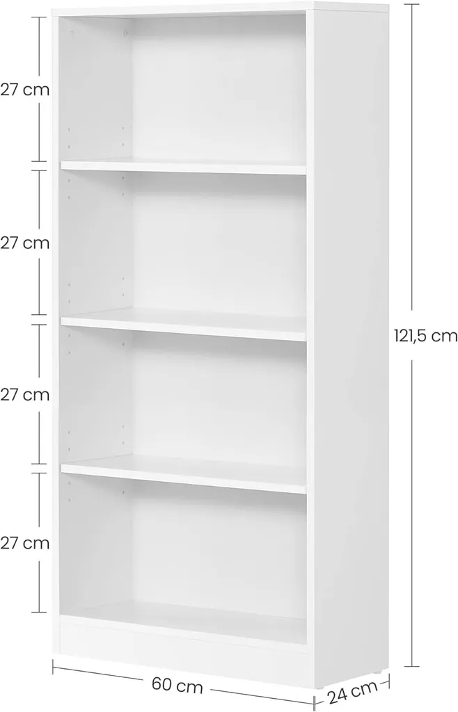 Bibliothèque Blanche à Étagères Réglables et Modulables pour le Bureau
