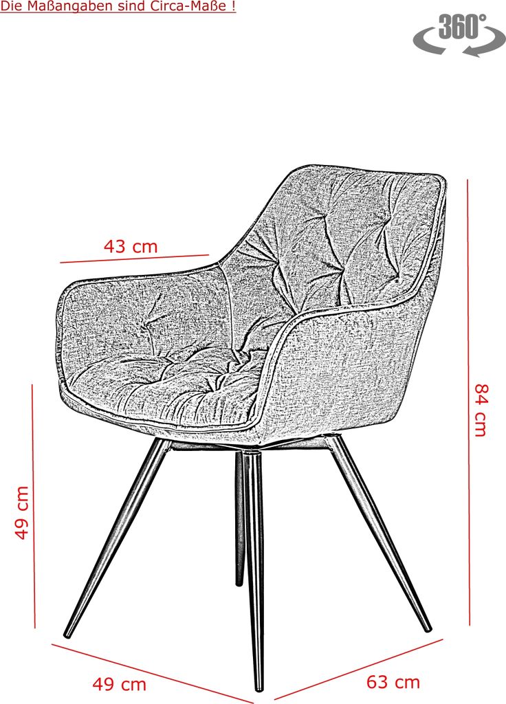 Esszimmerstuhl/Sessel Florentina - Samtvelour Vintage Produktbild 6