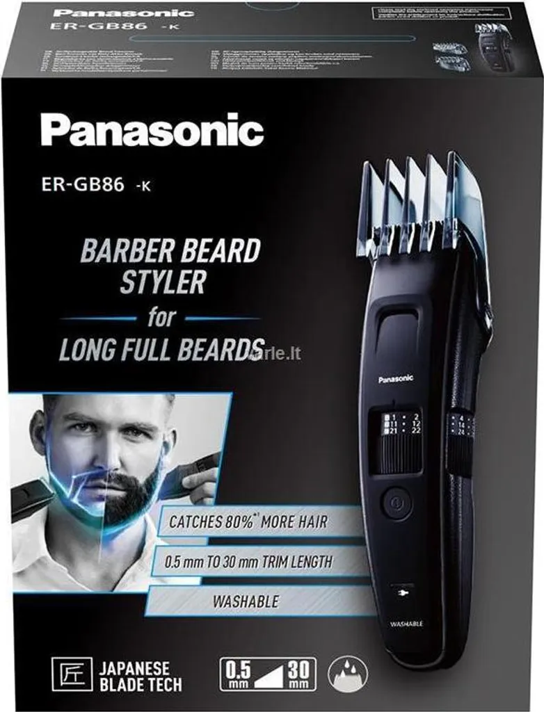 Tondeuse Barbe Grande Longueur Panasonic ER-GB86 pour Homme et Soin Complet - 20