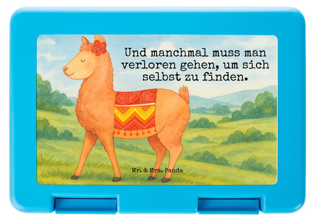 Mr. & Mrs. Panda Bentobox Alpaka Stolz Design - Weiß - Geschenk, Snackbox, Lunchbox, Bento Box, Aufbewahrungsbox essen, Brot, Vorratsdose