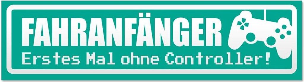 Kiwistar - Autoaufkleber - Türkis - 45 x 12 cm - Fahranfänger - ohne Controller invertiert - Hinweis Aufkleber Sticker für Auto, Kfz, Fahrrad, P...