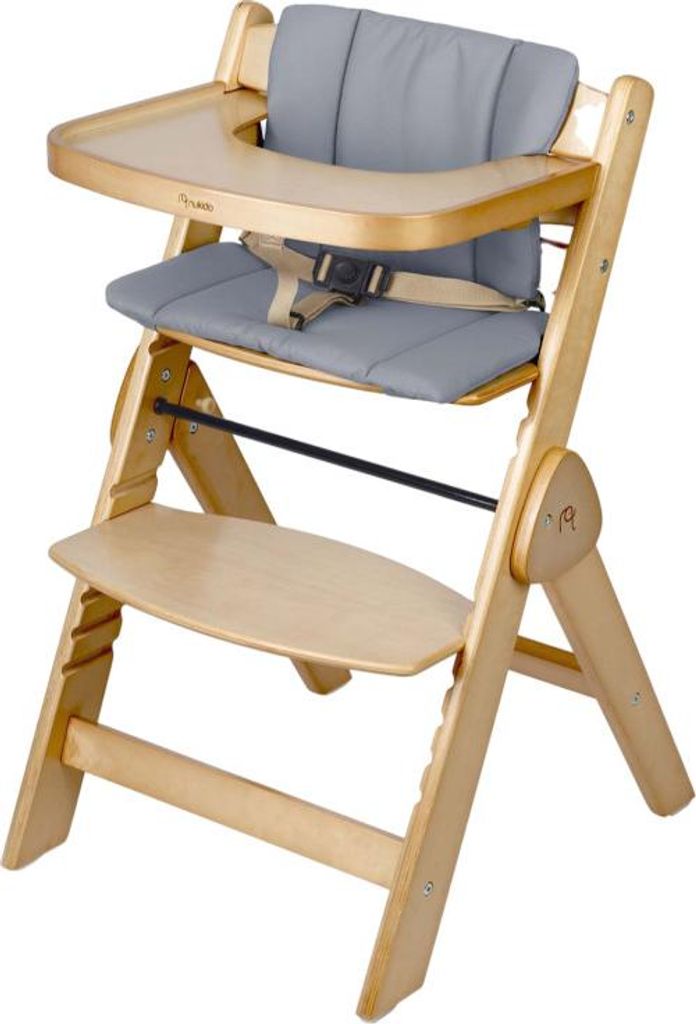 NUKIDO höhenverstellbarer Hochstuhl Babystuhl aus Holz Produktbild 