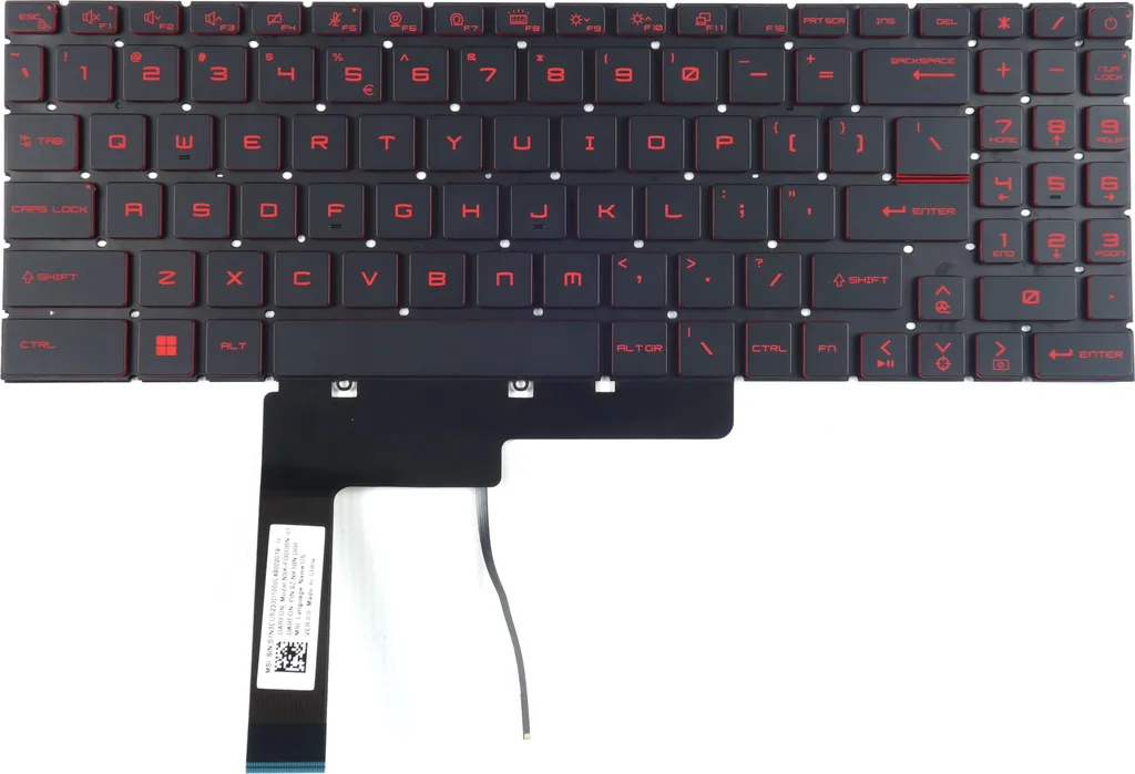 Clavier de Rechange pour MSI Pulse GL66 GL76 Portable Touches LED Rouge