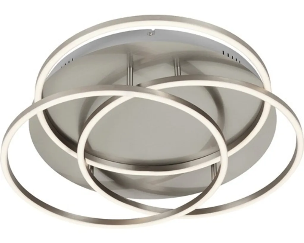 Plafonnier LED Briloner Leuchten Frame 56W 4800lm Nickel Mat Ø52,5cm