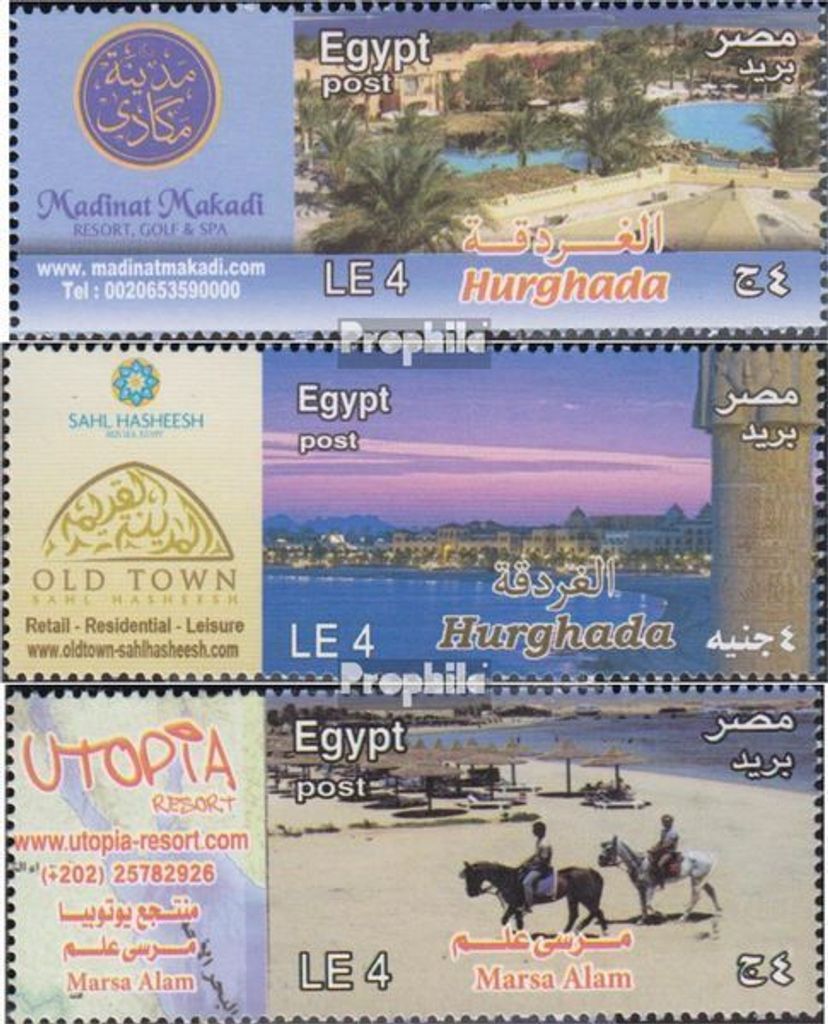 Briefmarken Ägypten 2013 Mi 2512-2514 (kompl.Ausg.) postfrisch Tourismus