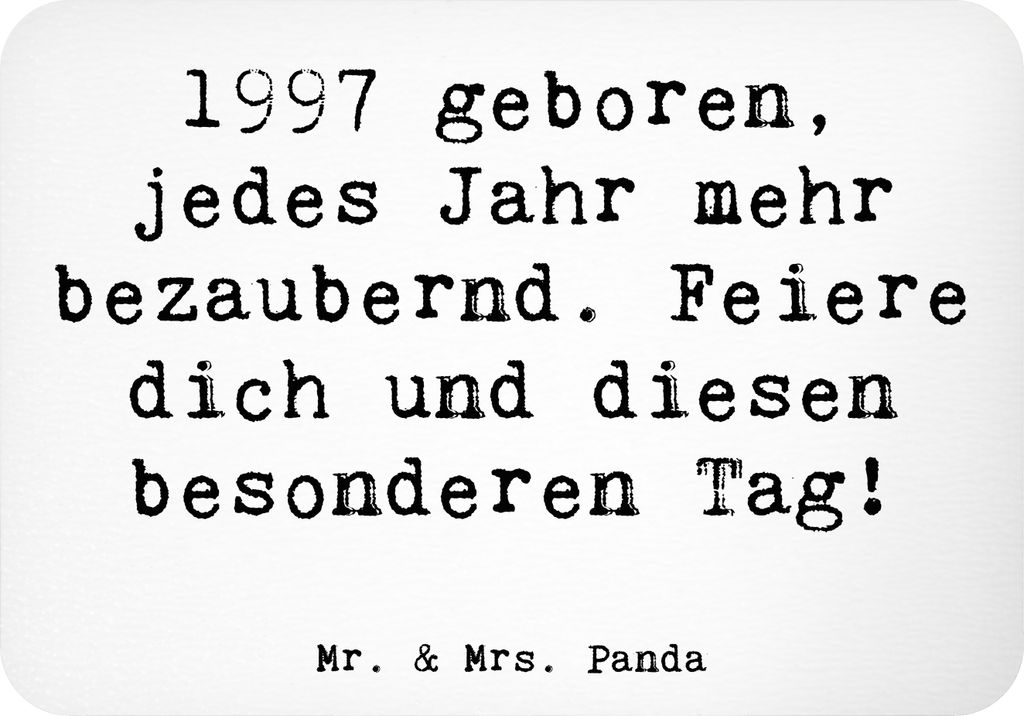 Mr. & Mrs. Panda Kühlschrankmagnet Spruch 1997 Geburtstag Charmant - Weiß - Geschenk, Geburtstagsgeschenk, Happy Birthday, zettelhalter, feiere d...