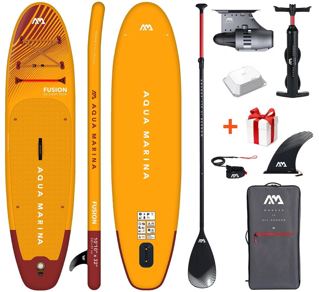 Aufblasbares SUP Set Aqua Marina Fusion 330 cm mit Motor BlueDrive S + Komplettzubehör