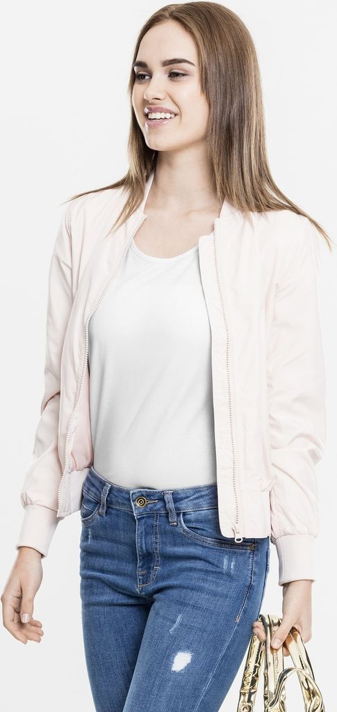 Urban Classics Damen Bomber Jacke Ladies Light Bomber Jacket Light Pink-L