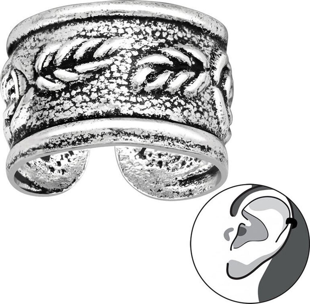 Ear Cuff Ohrklemme Silber 925: Ohrring ohne Loch tragbar Modell 1