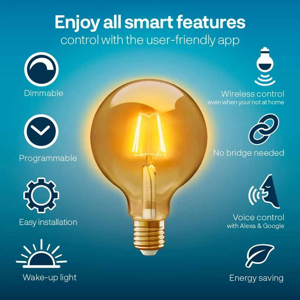 Ampoule Connectée E27 WiFi Innr Filament Globe Vintage Pack de 2 Unités