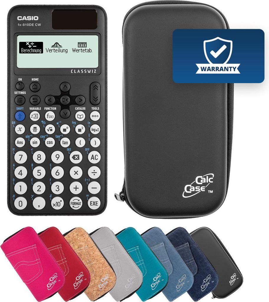 Casio FX-810 DE CW Taschenrechner mit Schutztasche schwarz
