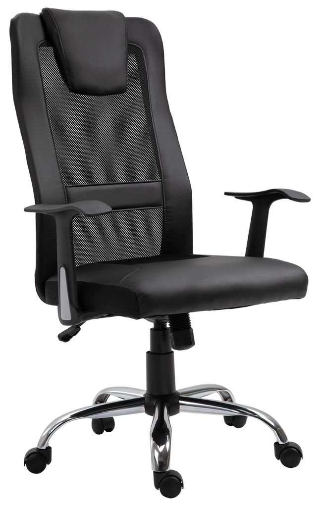 Vinsetto Ergonomische bureaustoel, kunstleer, zwart, 51 x Productafbeelding 