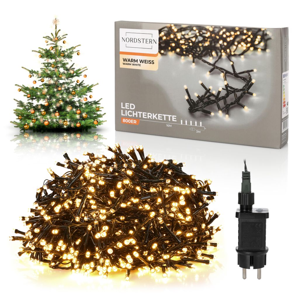 Nordstern LED Büschel Lichterkette Warmweiß 800 LEDs - Produktbild 