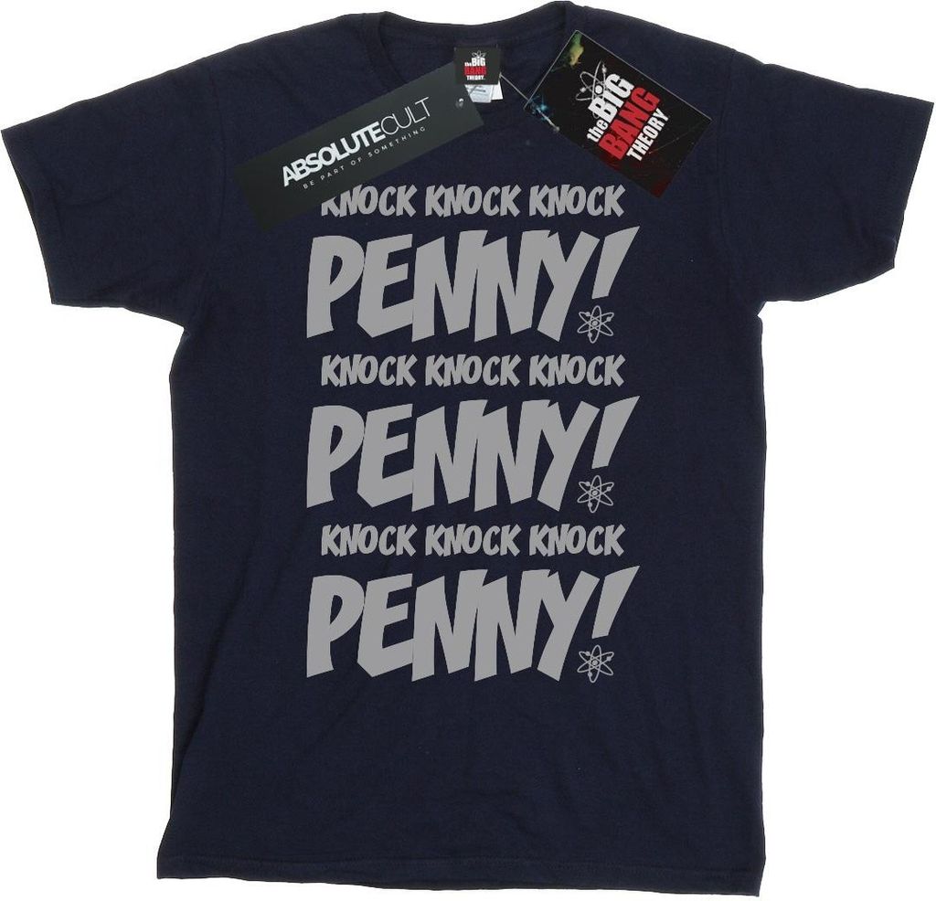 The Big Bang Theory - "Knock Knock Penny" T-Shirt für Damen BI464 (L) (Marineblau)