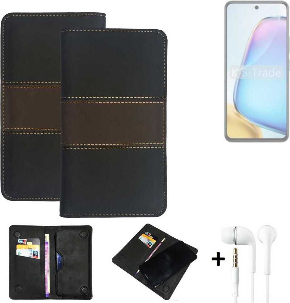 K-S-Trade Handyhülle + Kopfhörer kompatibel mit Vivo Y200t Schutzhülle Walletcase Bookstyle Tasche Schutz Case Hülle Wallet Cover Kunstleder