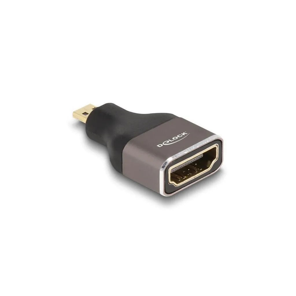 Adattatore Professionale Delock HDMI Micro-D a HDMI-A 8K Metallo 60Hz
