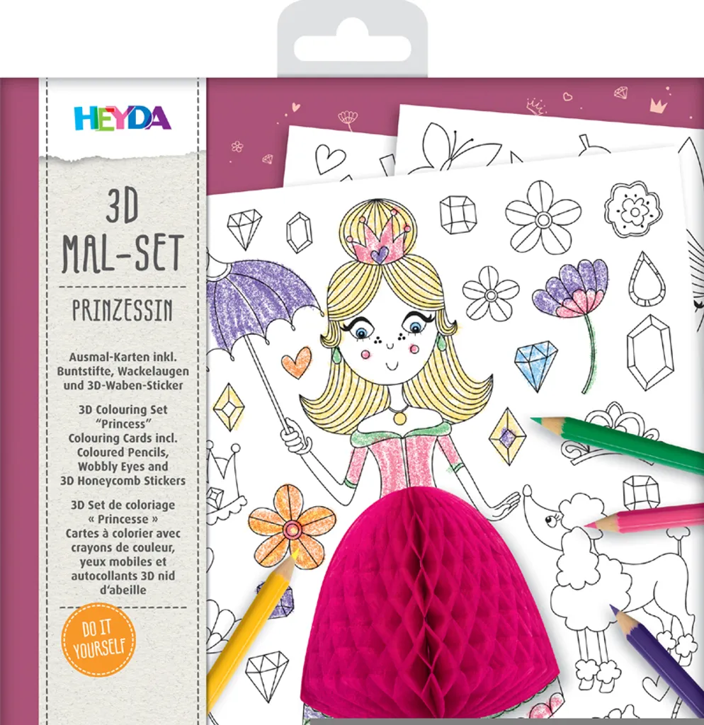 Crea la tua Fiaba: Set Principessa 3D da Colorare | Regalo Incantato