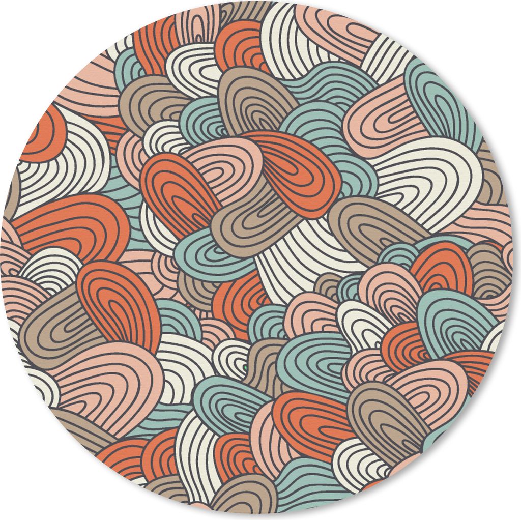 MuchoWow Mauspad Mousepad Boho - Muster - Linienkunst - Abstrakt 20x20 cm - Mousepads - Maus Mat - Pad - Mausunterlage - Schreibtischmatte