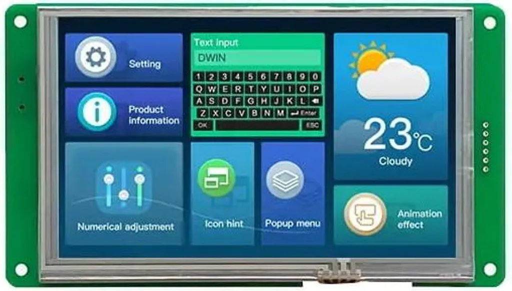 Écran DWIN DMG80480C050-03WTR LCD tactile résistant 5 pouces
