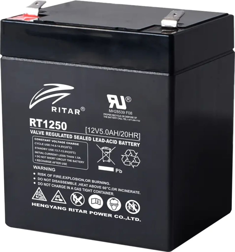 Batteria al piombo RITAR, (RT1250) AGM, 12 V, 5 Ah, Immagine del prodotto 