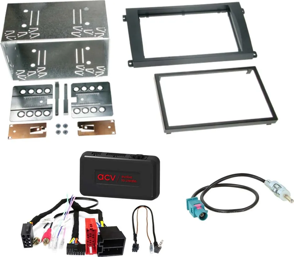 Façade Autoradio 2-DIN pour Porsche Cayenne 955 9PA avec Interface Volant