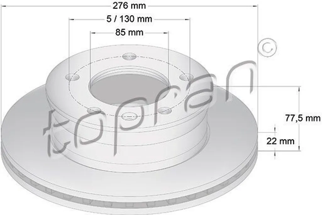 Solution Freinage Sprinter : Disque Avant TOPRAN 107 687 pour W903 W904