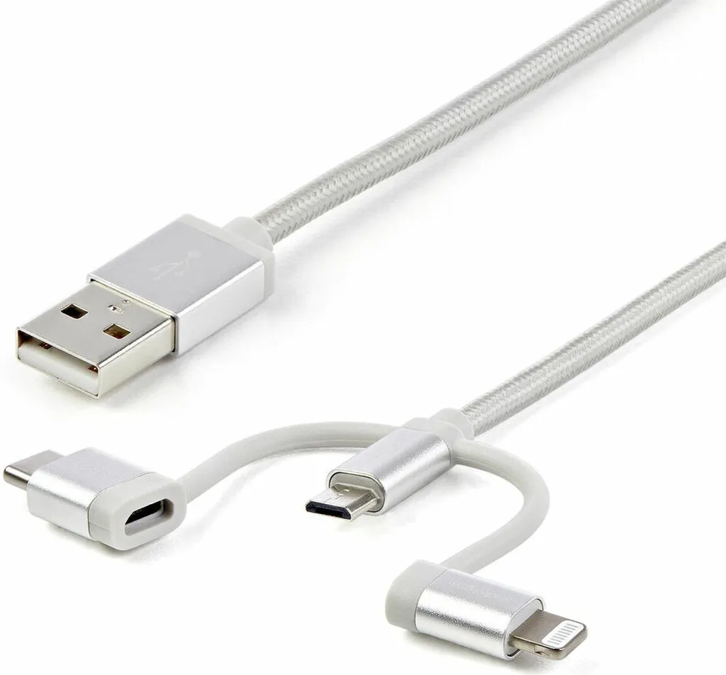 Câble Lightning USB StarTech coudé à 90 degrés de 1 mètre Gris foncé