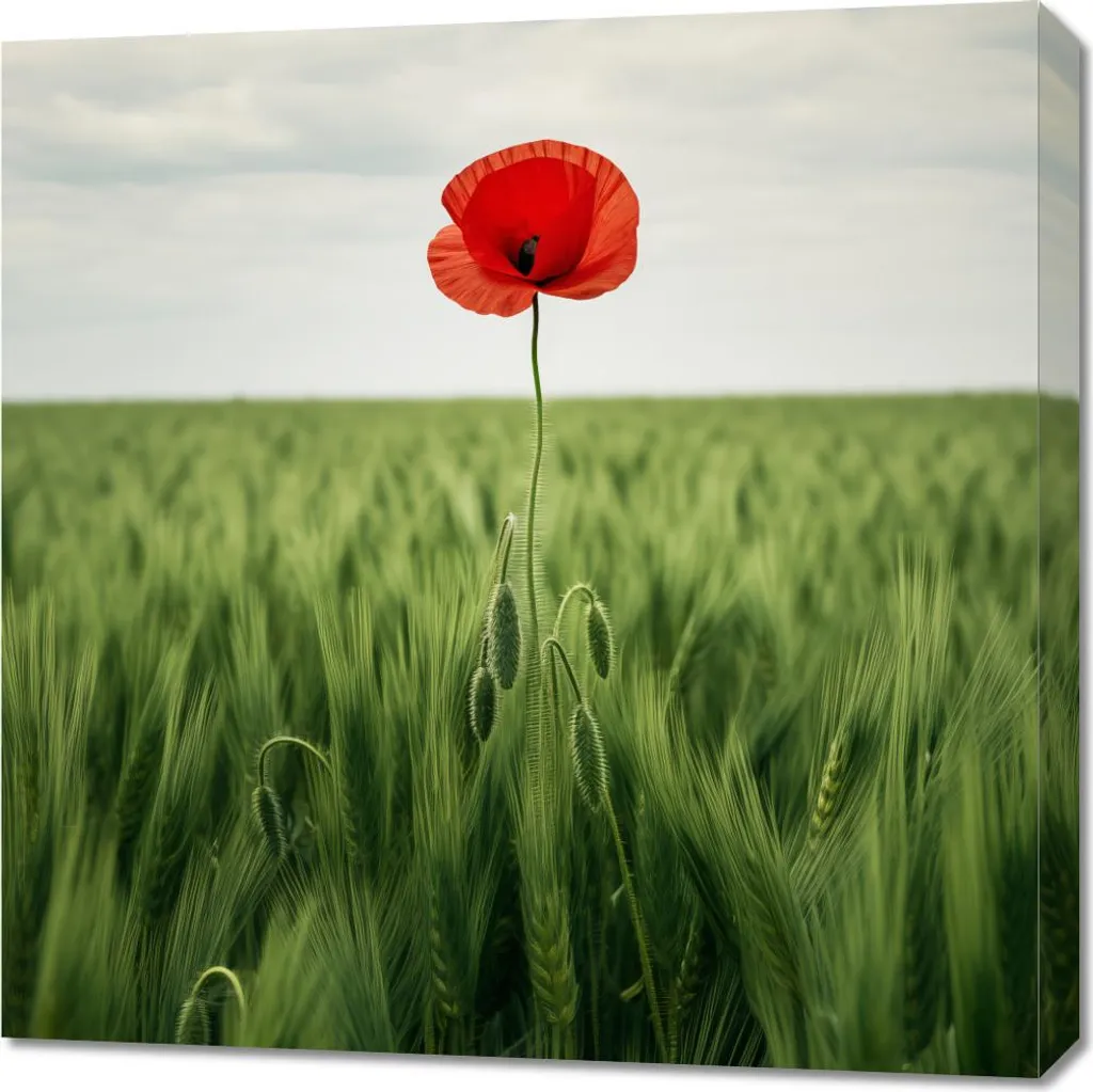 Quadro Papavero 70x70 | Arredo Parete Natura | Stampa Canvas Fine Art