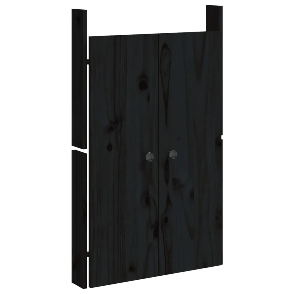 Set 2 Ante Cucina Esterna vidaXL 50x9x82 cm Pino Nero Massello