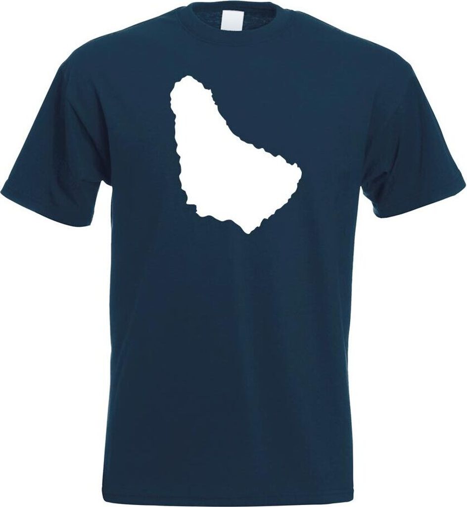 Kiwistar - T-Shirt - Navy - Barbados Umriss Kontur Herren Funshirt Bedruckt Design Sprüche Spruch Motive - mit Motiv Bedruckt - Funshirt Design - ...