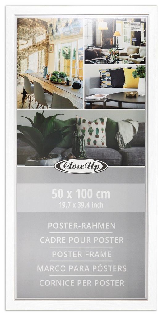 Posterrahmen weiß 50 x 100 cm MDF mit PVC-Scheibe für Hoch- Produktbild 
