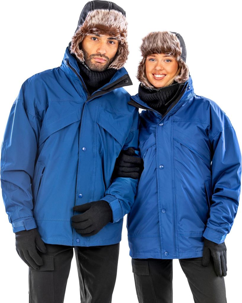Result Herren 3-in-1 StormDri Jacke mit Reißverschluss und Druckknöpfen, wasserabweisend, winddicht BC930 (3XL) (Marine)