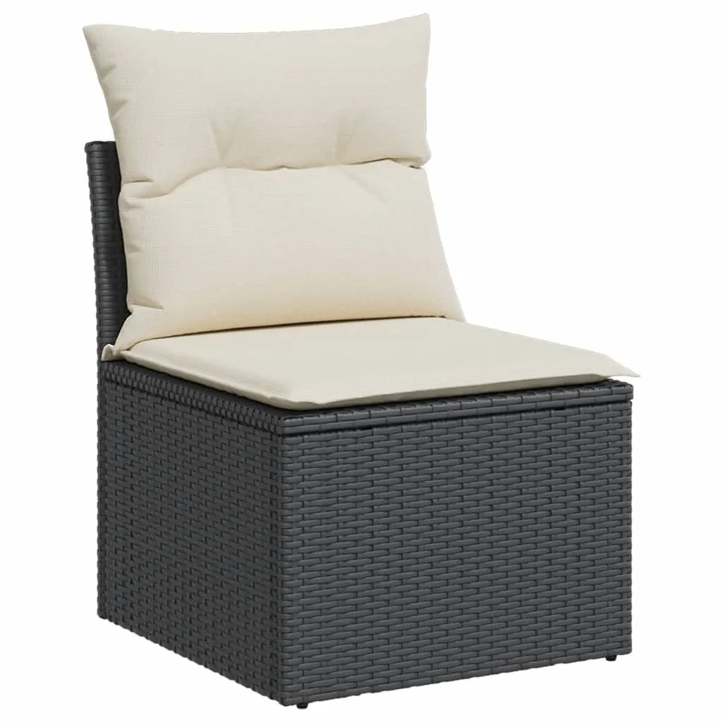 Divanetto Giardino Polyrattan Nero senza Braccioli | Offerta con Cuscini